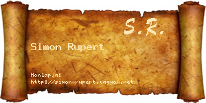 Simon Rupert névjegykártya